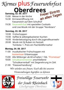 Plakat zum Feuerwehrfest in Oberdrees 2017