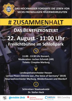 Plakates des Benefizkonzerts #Zusammenhalt