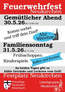 Plakat zum Feuerwehrfest in Neukirchen 2026