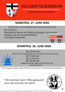 Plakat zum Tag der Feuerwehr in Hilberath 2026