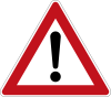 Verkehrsschild "Gefahrenstelle"